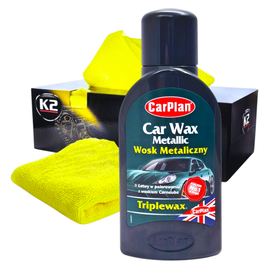 Wosk Samochodowy Carnauba Lakierów Perłowych Metalicznych + Ściereczka K2
